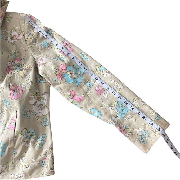 Oscar de la Renta Floral Button Down Jacket Size 12 - Picture 8 of 13